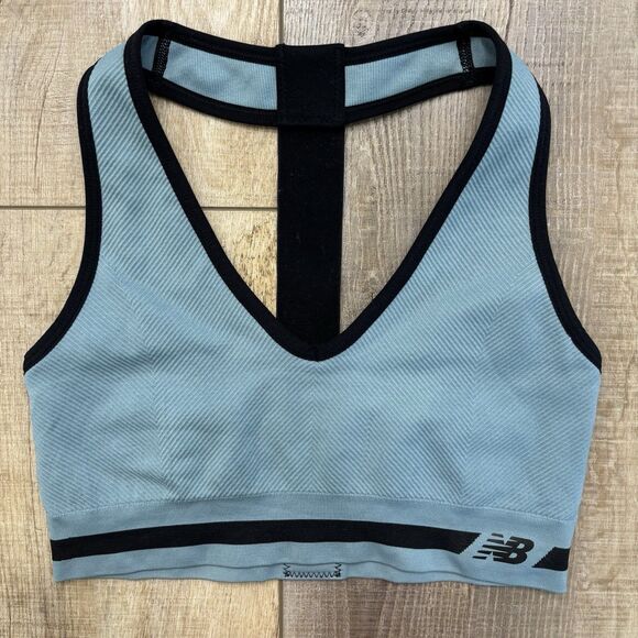 New Balance Other - New Balance Sports Bra Blue Black Racerback Medium Impact Athletic Top Size M